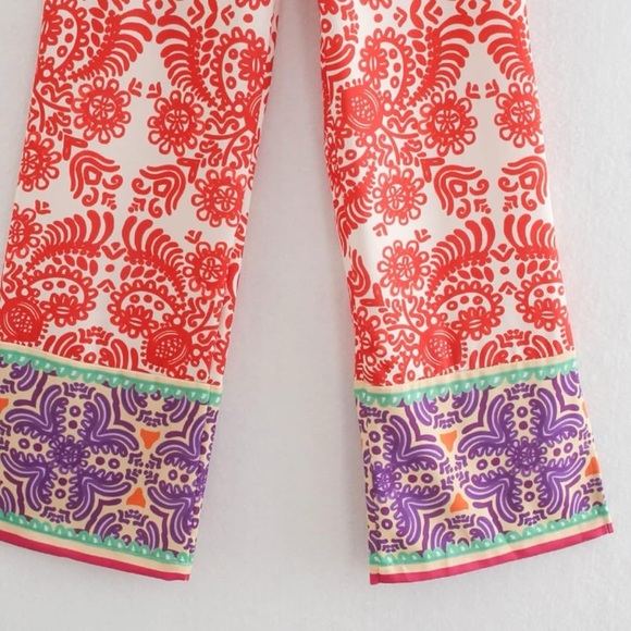 Zara Wide Leg Boho Palazzo Pants - Picture 2 of 11